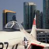 Fighter Jet on USS Midway and San Diego Skyline