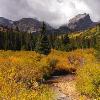 Cloudy Hallet Peak from Storm Pass