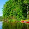 Kayaks and Canoe on Allequesh Lake
