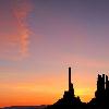 First Light on the Totem Pole and  Yei-Bi-Chi - Monument Valley