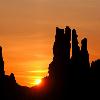 Sunrise at Totem Pole and Yei-Bi-Chi - Monument Valley