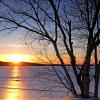 Winter Sunset on Sand Point - Michigan UP