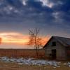 Sunrise Over Old Building