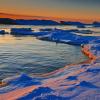 Sunlit Ice Flows - Lake Michigan